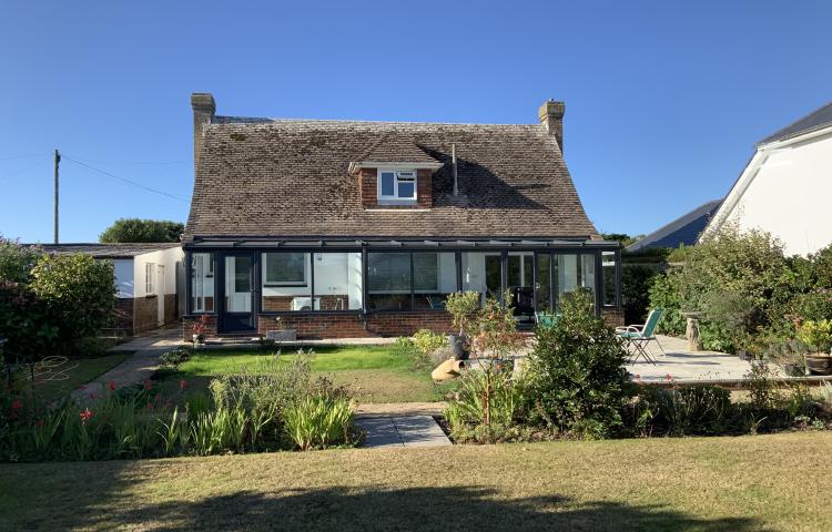 Large Lean-to Conservatory and Patio Installation New Milton